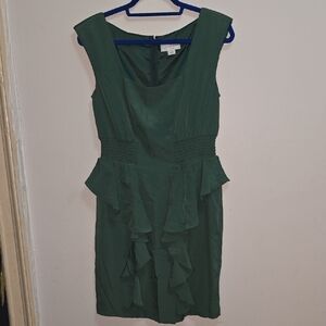Jessica Simpson Forest Green Ruffle Mini Dress Size 10